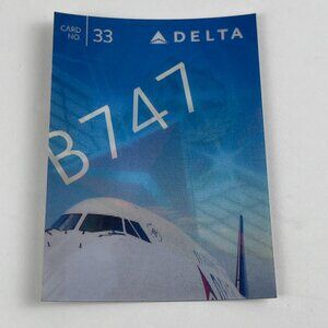 RARE!!! 2015 Limited Edition Holographic Delta Trading Card #33 Boeing 747-400